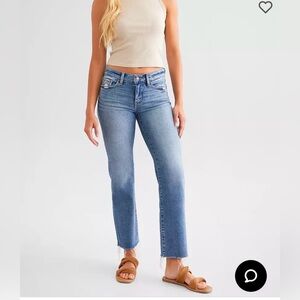 Buckle black cropped straight stretch jeans in fit 53